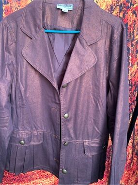 NorthStyle Metallic Bronze/Brown Notched-Lapel Blazer
